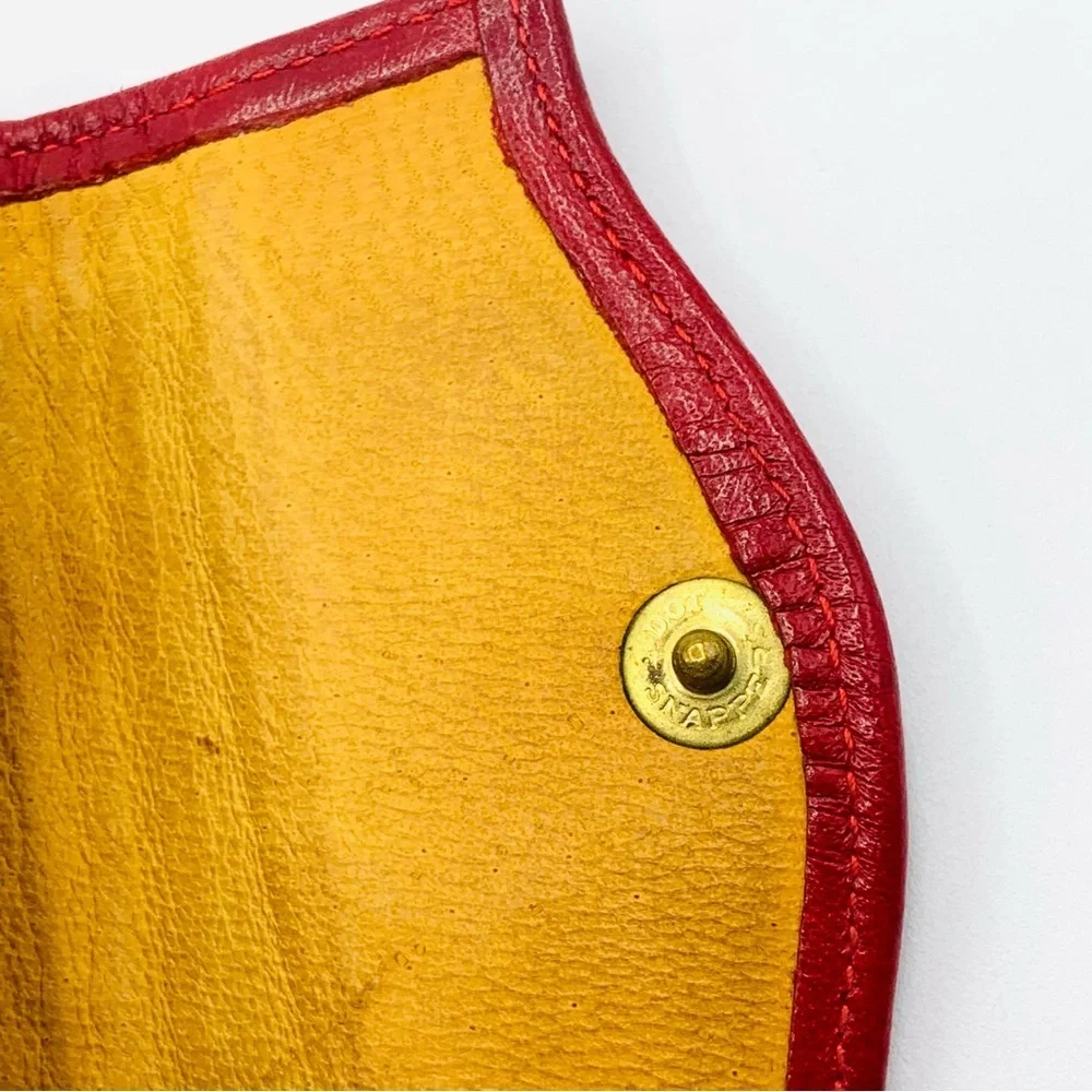Vintage St. Thomas Red Leather Key Case Cowhide Leather  5-Hook Holder